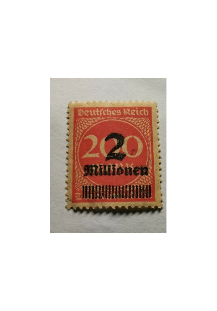 Germania Weimar Francobollo 2 millionen soprastampato 200 mark nuovo overprinted