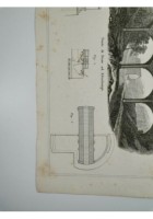 ARCHITETTURA IDRAULICA PONTE CUSBAC di DEAN Incisione Stampa 1866 Tavola antica