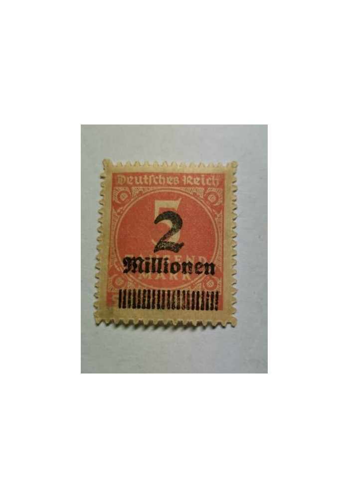 Germania Weimar Francobollo 2 millionen soprastampato 5 thousand nuovo overprint