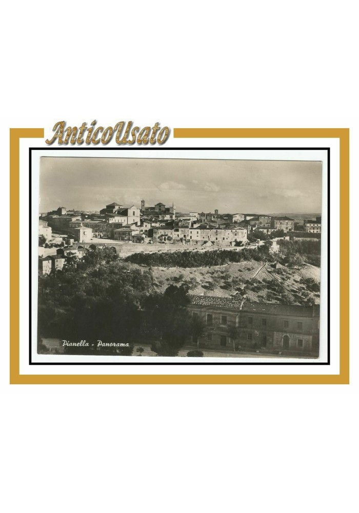 Cartolina Pianella Panorama Viaggiata lucida bianco nero postcard carte postale