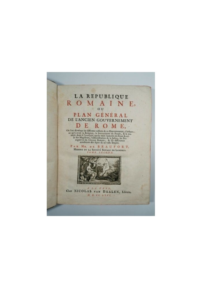 1766 La Republique Romaine Plan General De L'ancien Gouvernement De Rome volume 2