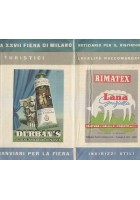 PIANTA GUIDA 27° FIERA di MILANO 1949 pubblicità a colori vintage mappa d'epoca
