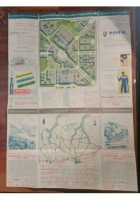 PIANTA GUIDA 27° FIERA di MILANO 1949 pubblicità a colori vintage mappa d'epoca