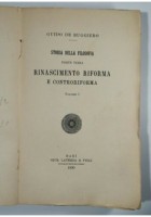 RINASCIMENTO RIFORMA E CONTRORIFORMA volume 1 di Guido de Ruggiero 1930 Laterza
