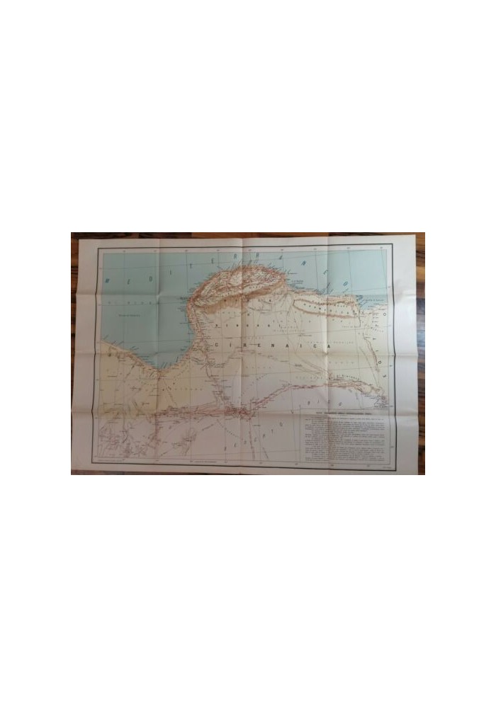 CIRENAICA TRIPOLITANIA carta geografica mappa originale d'epoca Libia