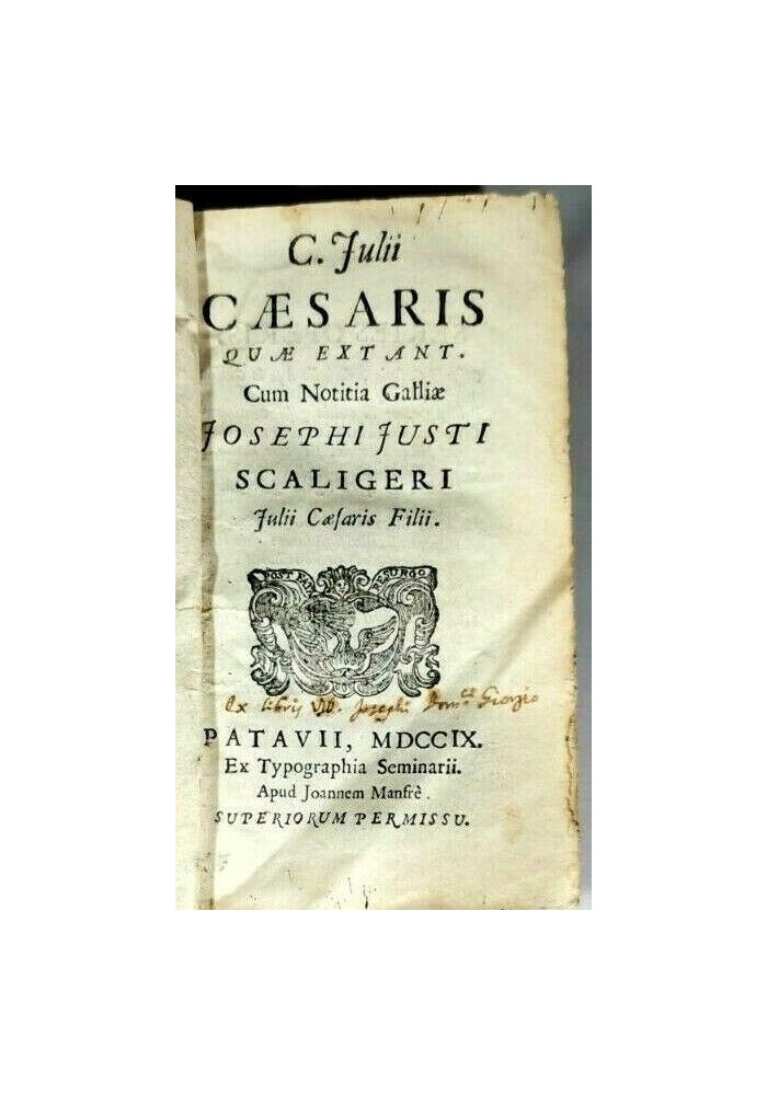 JULII CAESARIS QUAE EXTANT cum notitia Galliae di Giuseppe Scaligero 1709 libro
