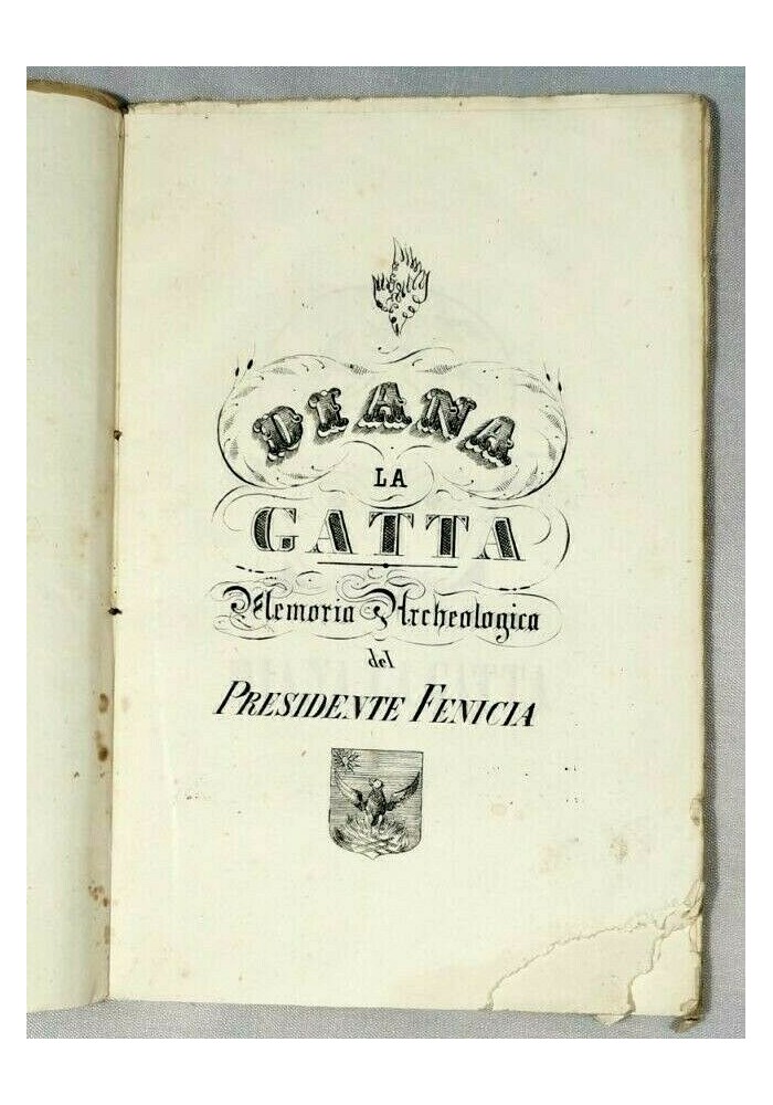 DIANA LA GATTA memoria archeologica del presidente Fenicia 1844 Ruvo Di Puglia