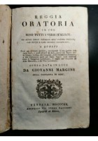 REGGIA ORATORIA IN CUI SONO TUTTI I VERBI ITALIANI di Giovanni Margini 1820