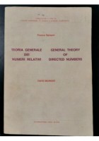 TEORIA GENERALE DEI NUMERI RELATIVI general theory of directed numbers V.1 libro