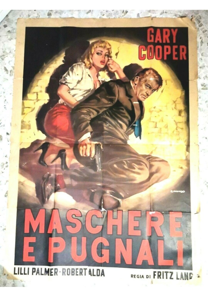 MASCHERE E PUGNALI locandina film originale 1963 Vintage Casaro Lang Cinema Film