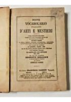 NUOVO VOCABOLARIO ITALIANO D'ARTI E MESTIERI Ernesto Sergent 1870 libro antico