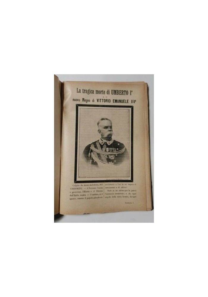 LA TRAGICA MORTE DI UMBERTO I il nuovo regno di Vittorio Emanuele III 1900 Libro