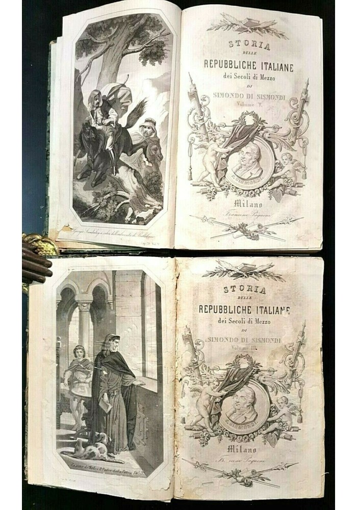 STORIA DELLE REPUBBLICHE ITALIANE Sismondo Di Sismondi 6 volumi completa libri