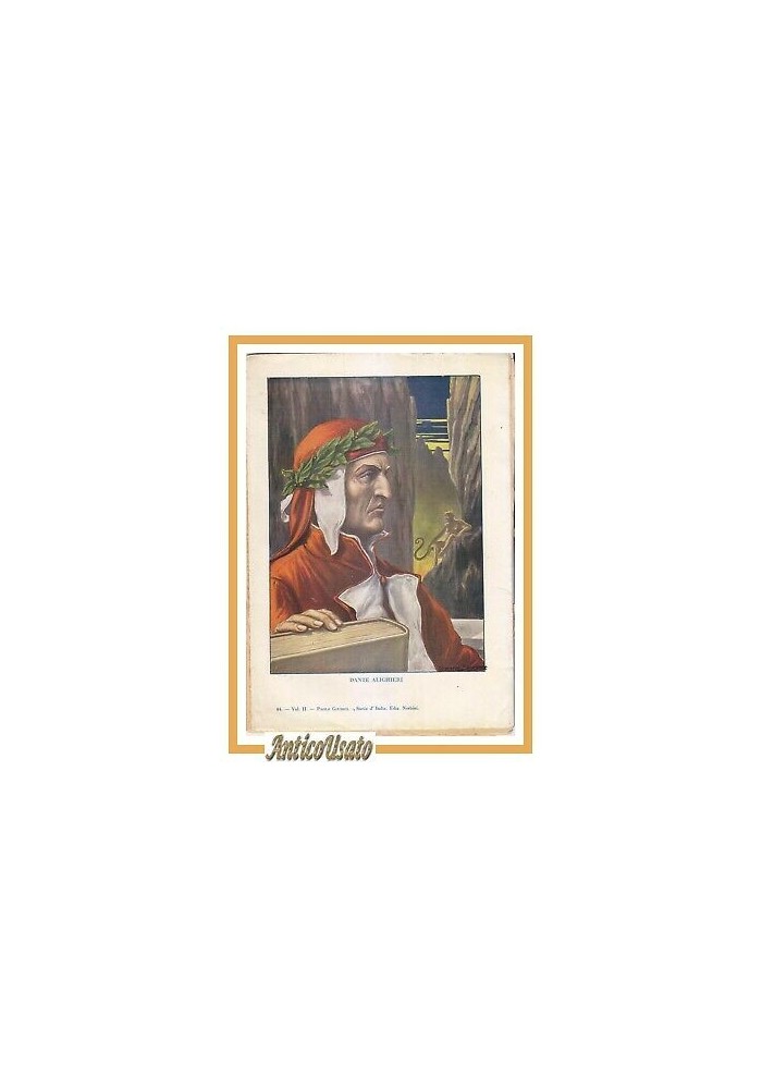 DANTE ALIGHIERI Stampa a colori 1940 Tancredi Scarpelli Illustrazione Incisione