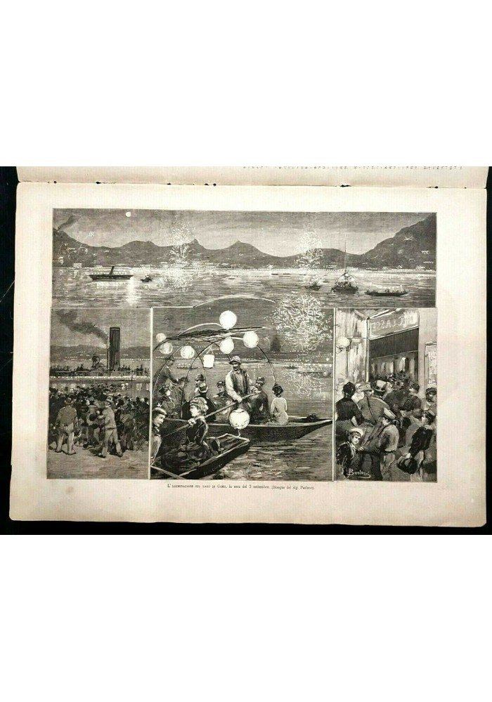 L'ILLUSTRAZIONE ITALIANA 18 settembre 1881 giornale antico Lago di Como Venezia