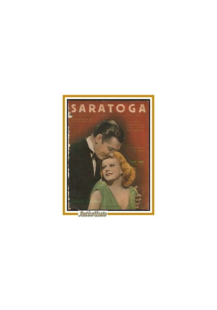 SARATOGA film supplemento CINEMA ILLUSTRAZIONE 1937 giornale Clark Gable Harlow