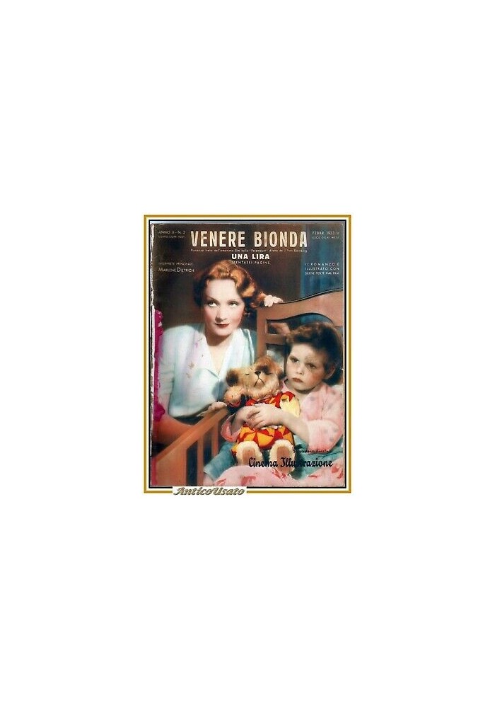 VENERE BIONDA supplemento CINEMA ILLUSTRAZIONE 1933 Marlene Dietrich giornale