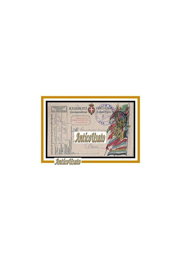posta militare cartolina postale franchigia 1918 Vicenza 265 reggimento fanteria