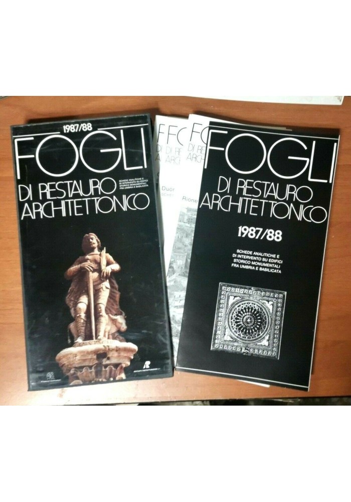 FOGLI DI RESTAURO ARCHITETTONICO 1987 schede Matera Spoleto Cerignola libro