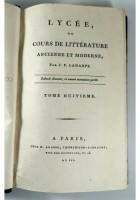 LYCEE OU COURS DE LITTERATURE ANCIENNE ET MODERNE tomo 8 di La Harpe 1799