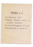 FIGURINA calcio VICENZA mascotte scudetto 1949 Originale Mundus o Nannina