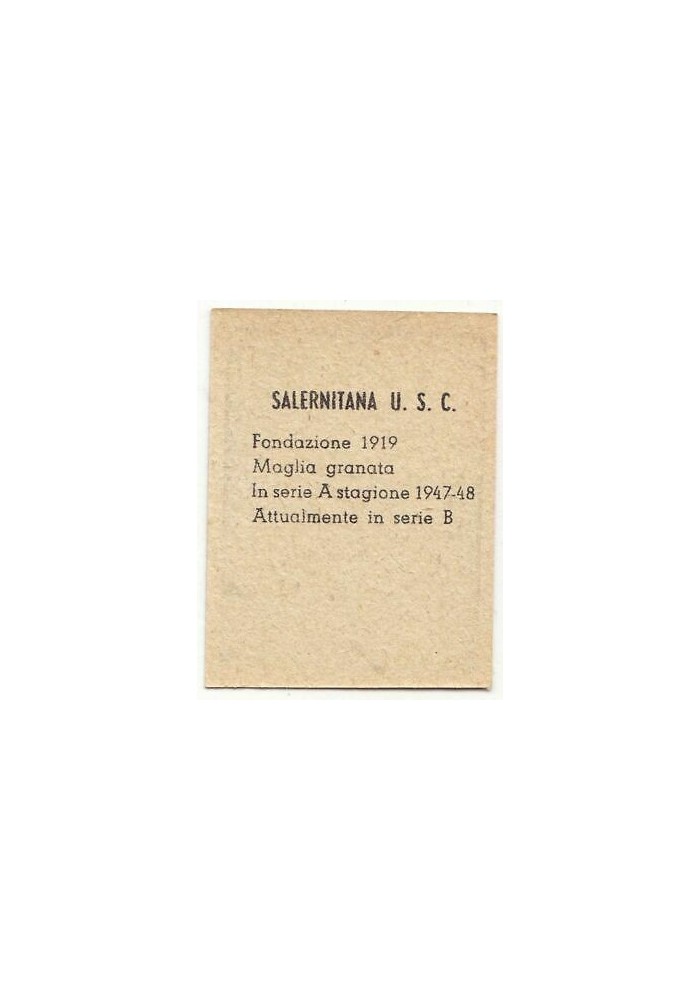 FIGURINA calcio SALERNITANA mascotte scudetto 1949 Originale Nannina vintage