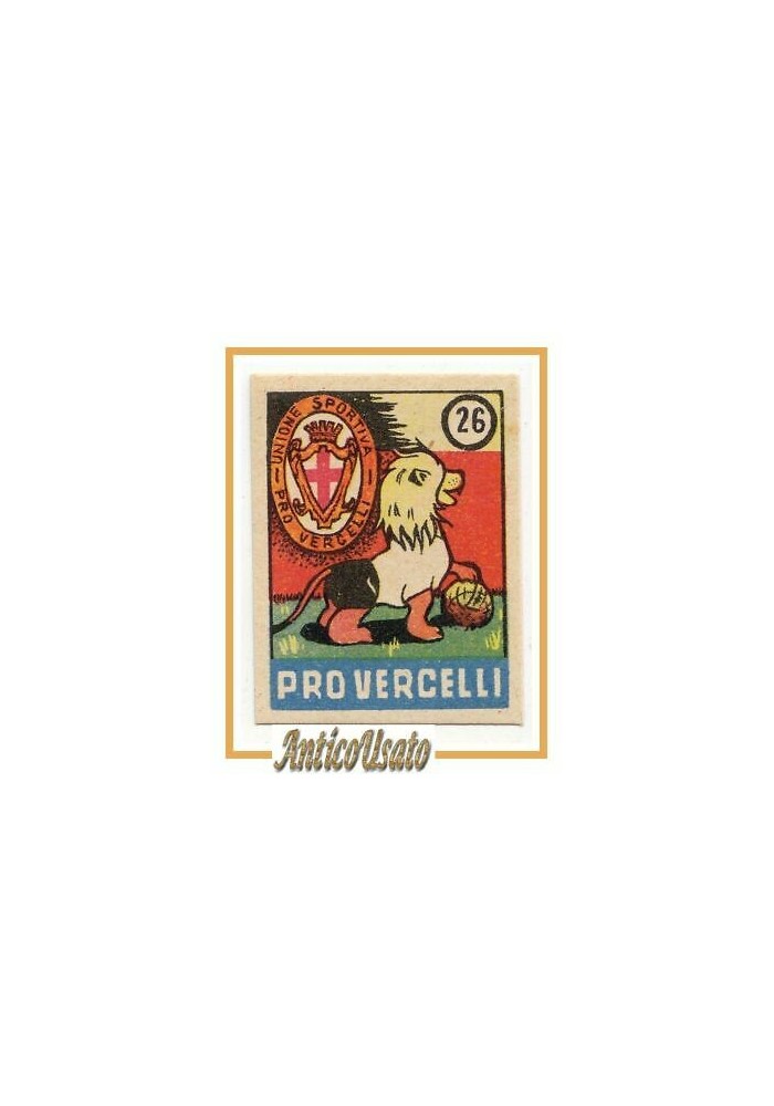 FIGURINA calcio PRO VERCELLI mascotte scudetto 1949 Originale Nannina vintage