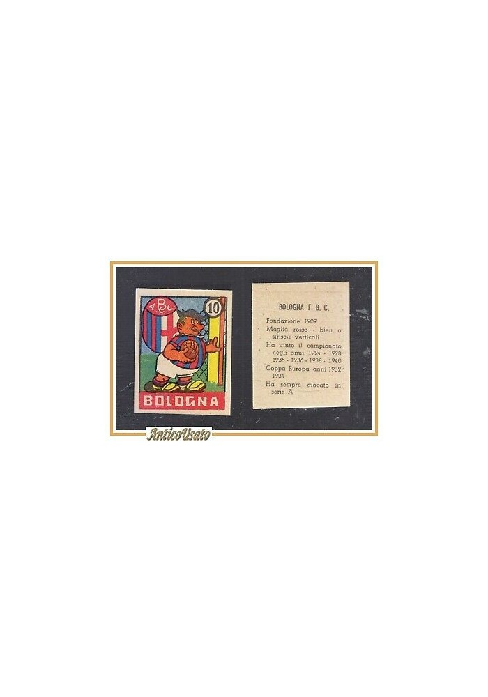 FIGURINA calcio BOLOGNA mascotte scudetto 1949 Originale Nannina vintage d'epoca