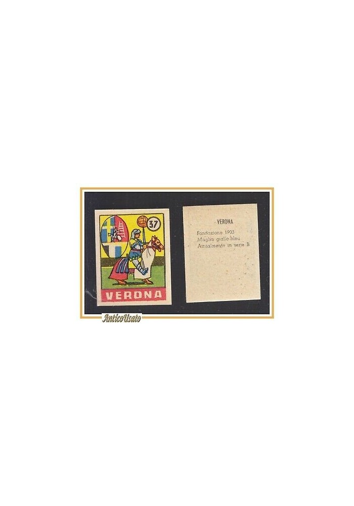FIGURINA calcio VERONA mascotte scudetto 1949 Originale Nannina vintage d'epoca