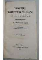 VOCABOLARIO DOMESTICO ITALIANO ad uso de giovani di F Taranto 1851 libro antico