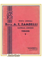 ZAMBELLI catalogo 1931 materiale scientifico laboratori vetreria vintage libro