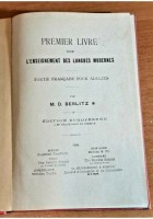 PREMIER LIVRE POUR L'ENSEIGNEMENT DES LANGUES MODERNES di Berliz 1902 Libro