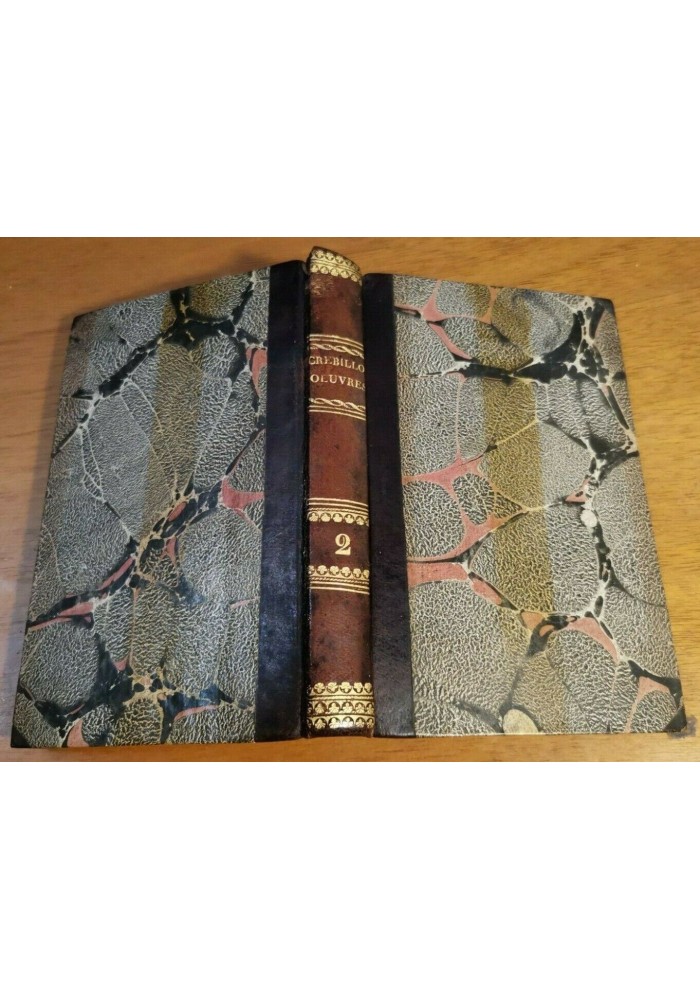 OEUVRES di Crebillon Volume II Didot 1802 libro antico teatro francese vintage