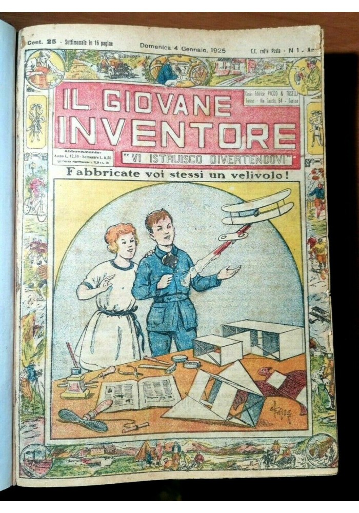 IL GIOVANE INVENTORE annata completa anno I 1925 rivista vintage illustrata