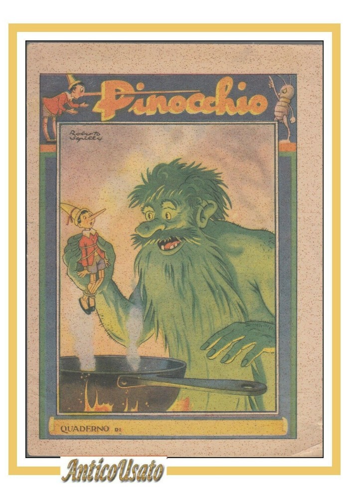 PINOCCHIO Quaderno illustrato da Roberto Sgrilli a colori compilato quadretti