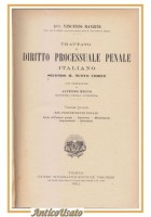 TRATTATO DI DIRITTO PROCESSUALE PENALE ITALIANO di Vincenzo Manzini 4 LIBRI 1931