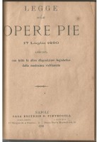 LEGGE SUI TELEFONI SUGLI SPIRITI SULLE OPERE PIE 1889 1898 libro antico diritto