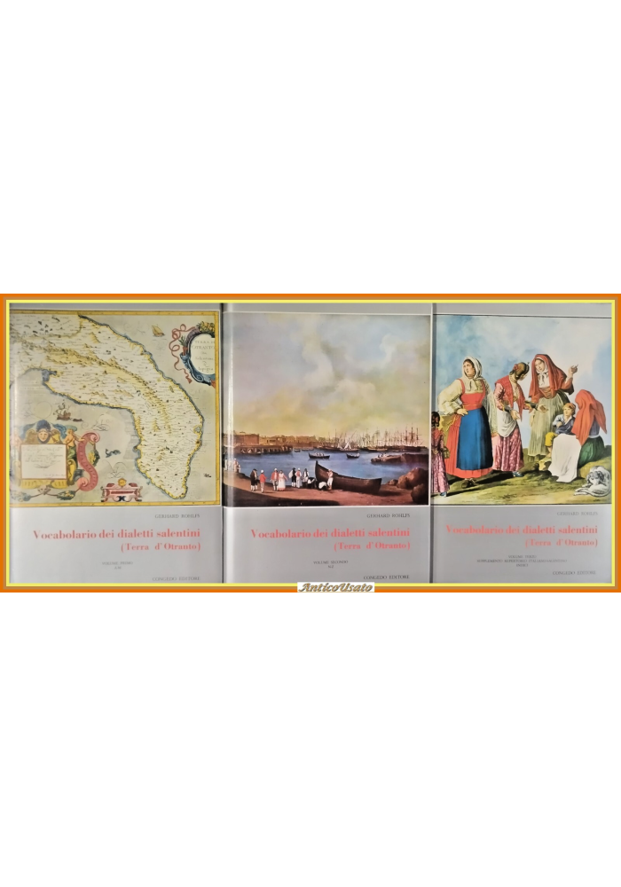 VOCABOLARIO DEI DIALETTI SALENTINI 3 Volumi di Rohlfs 1976 Congedo Libro Otranto