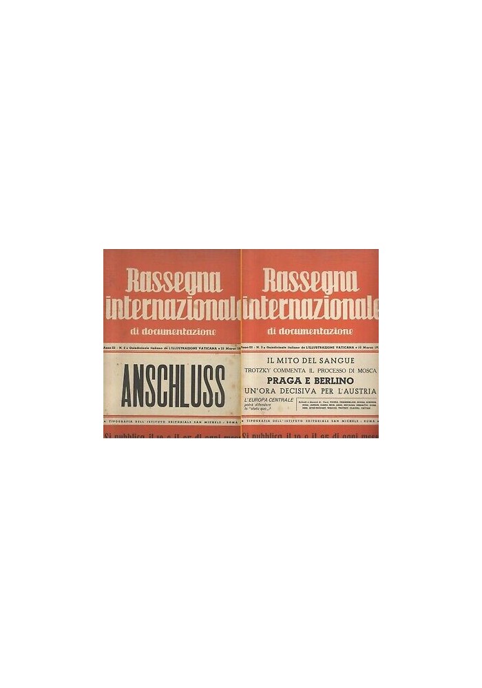 RASSEGNA INTERNAZIONALE DI DOCUMENTAZIONE 19 numeri 1938 rivista fascismo