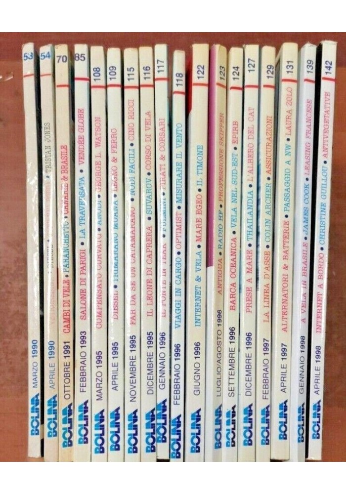 BOLINA andar per mare Rivista 18 numeri non consecutivi 1990 1998 barca nautica