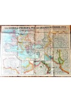 CARTA GEOGRAFICA Mappa LA GUERRA D'EUROPA I Mondiale 1914 Serbia old map antique