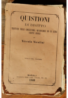 QUISTIONI DI DRITTO volume I Niccola Nicolini 1869 libro antico diritto Nicola