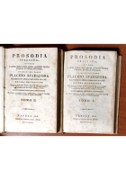 PROSODIA ITALIANA di Placido Spadafora 2 volumi 1818 libro antico arte accenti