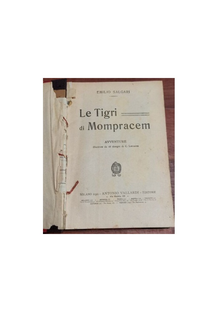 LE TIGRI DI MOMPRACEM e I PIRATI DELLA MALESIA di Emilio Salgari 1927 libro
