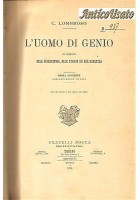 L'UOMO DI GENIO in rapporto alla psichiatria di Cesare Lombroso 1894 Bocca libro