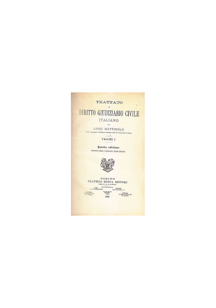 Trattato di Diritto Giudiziario Civile Italiano di Mattirolo 7 VOLUMI 1892 libro