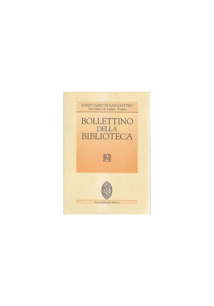 Bollettino Biblioteca Santuario San Matteo 1999 San Marco in Lamis Foggia libro