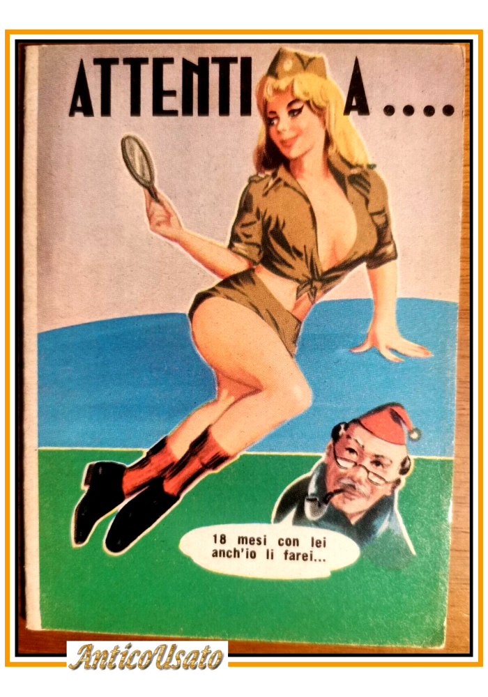Calendarietto da Barbiere 1964 ATTENTI A ... pin up esercito leva