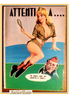 Calendarietto da Barbiere 1964 ATTENTI A ... pin up esercito leva
