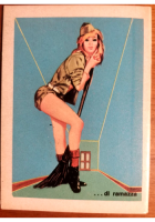 Calendarietto da Barbiere 1964 ATTENTI A ... pin up esercito leva